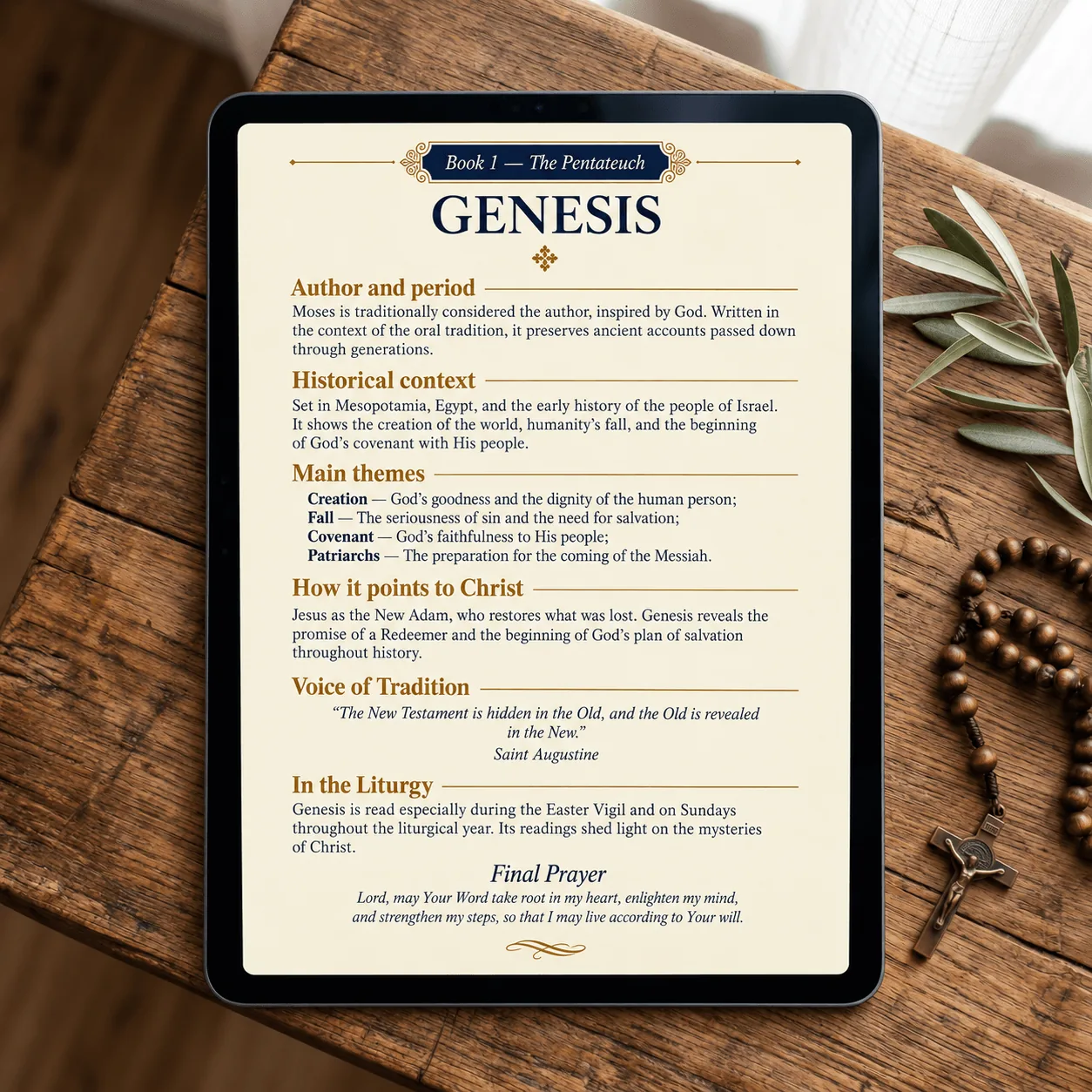Genesis sample page inside the Sprout of Faith ebook